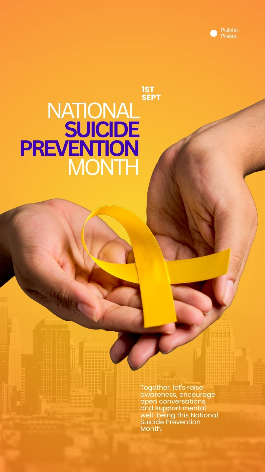 Orange and Purple Modern National Suicide Prevention Month Instagram Story