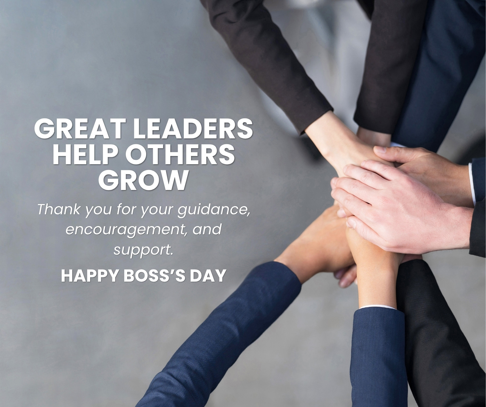 Blue Black and White Corporate Gratitude Teamwork Boss's Day Facebook Post
