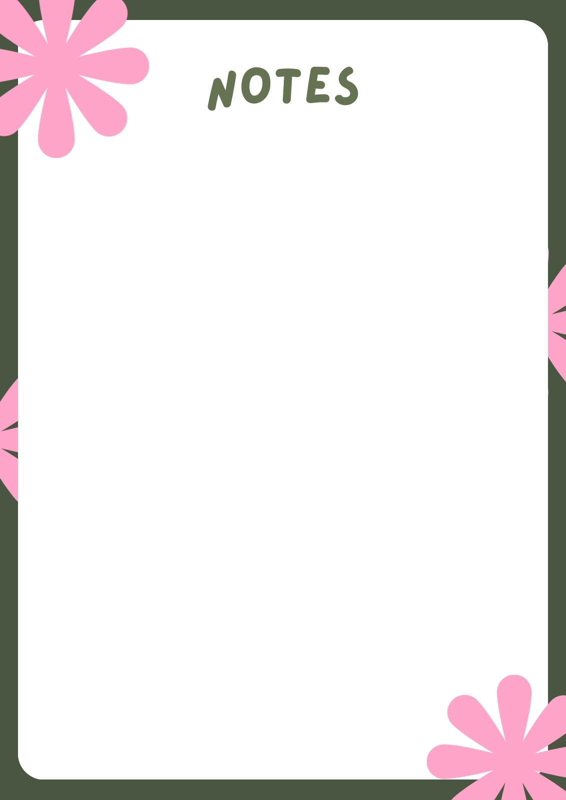 Pink White and Soft Green Minimalist Notes Stationery Flyer