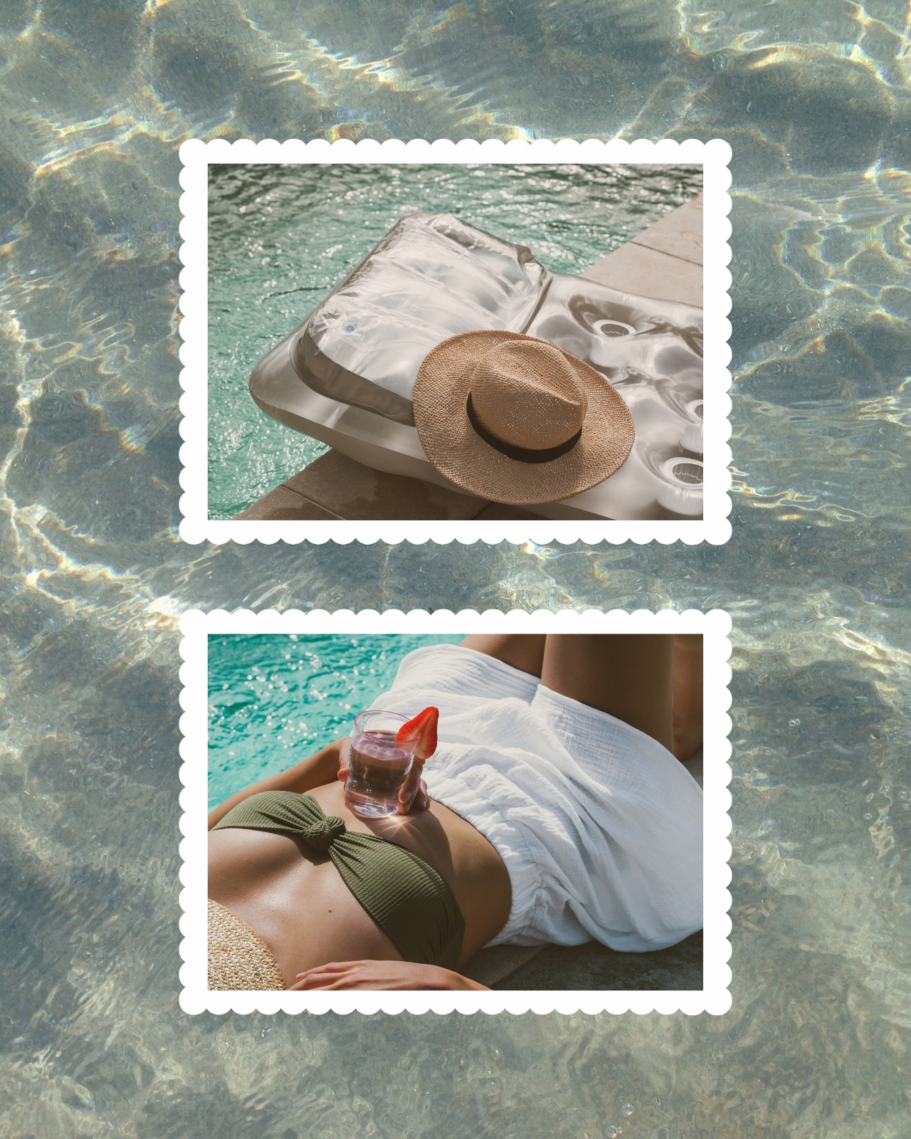 Blue White and Neutral Minimalist Summer Beach Photo Instagram Post