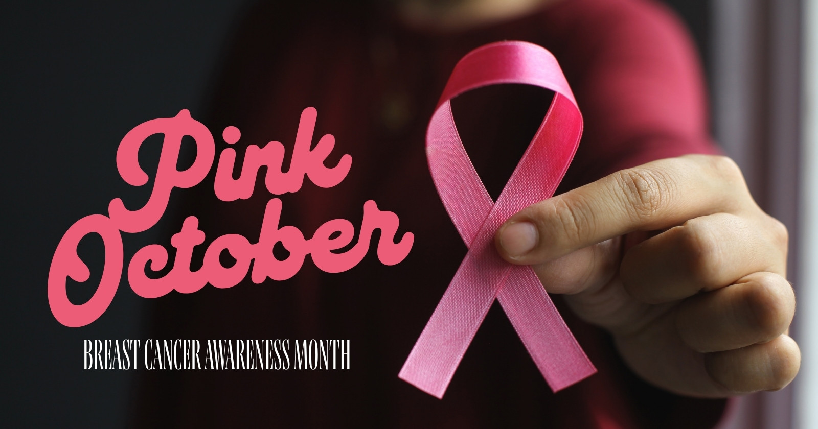 Pink White Minimalist Breast Cancer Awareness Pink October Facebook Post