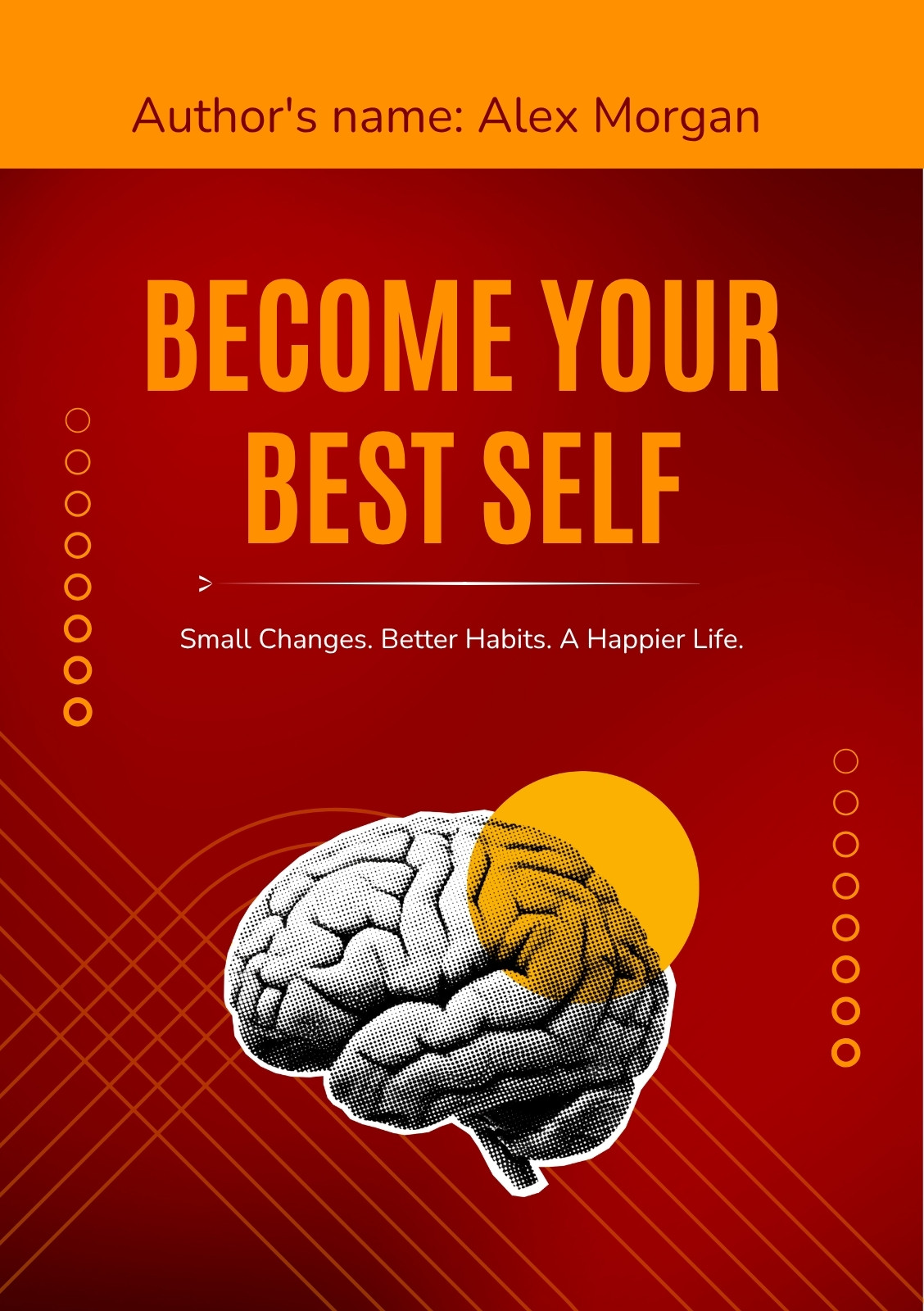 Orange Red and Gold Bold Motivational Book cover self help Document