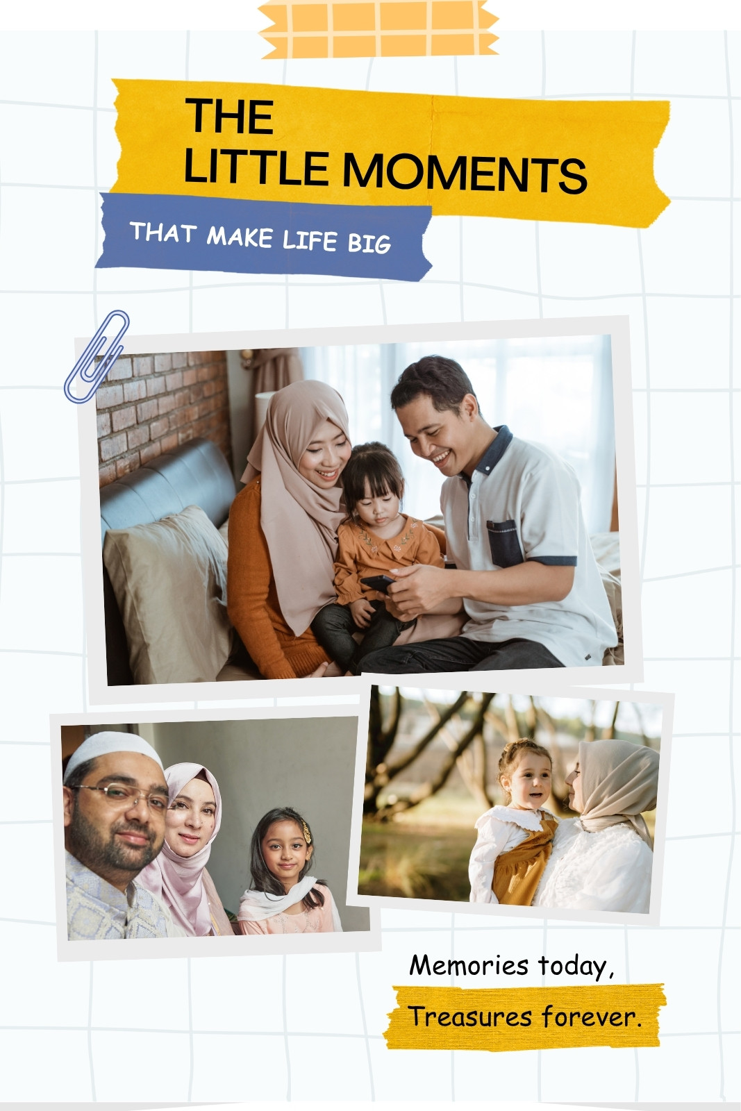White and Yellow Modern Family Photo Collage