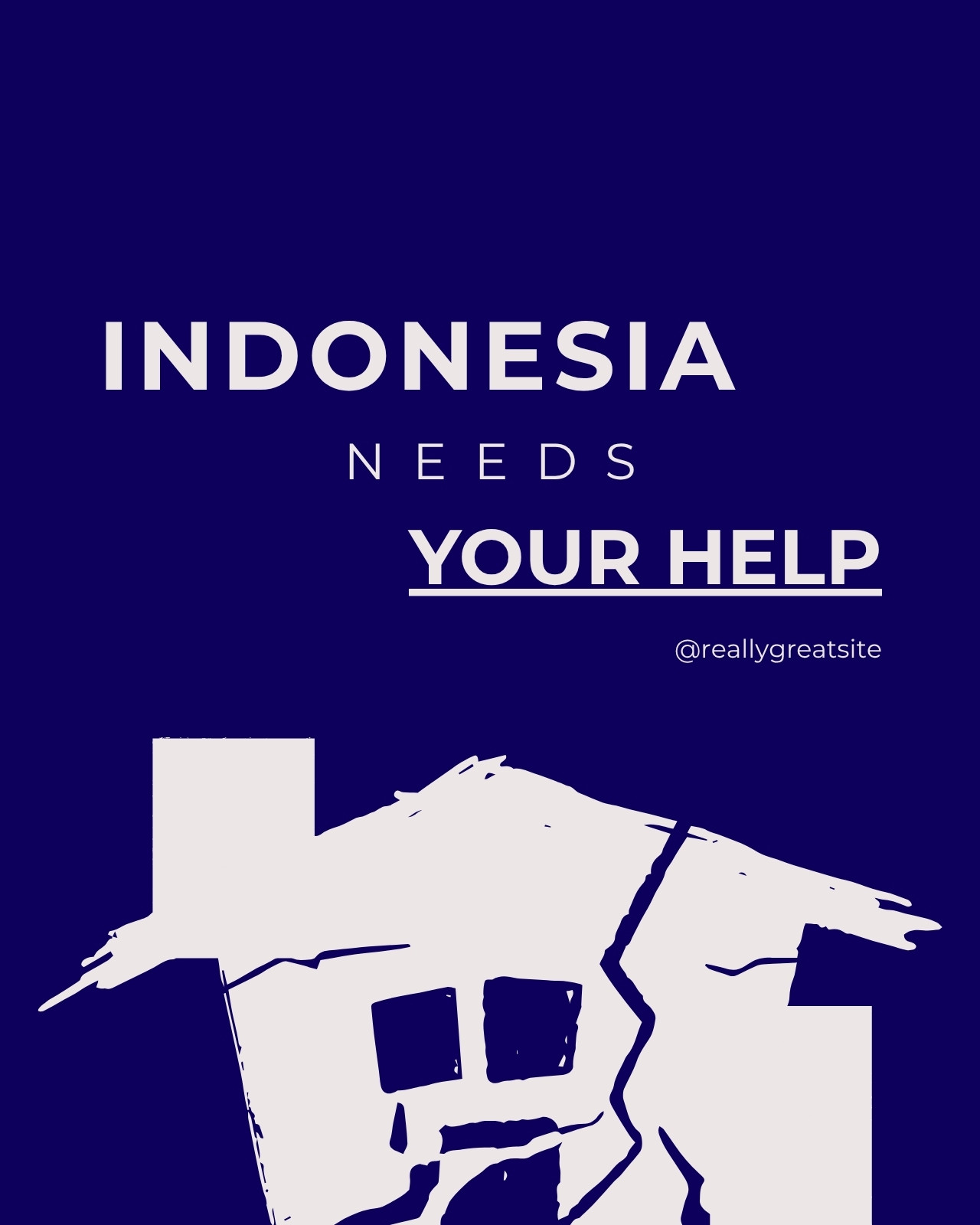 Blue and White Modern Help Request Poster