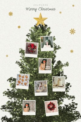 クリスマスフォトコラージュテンプレートでおしゃれなデザインを無料で