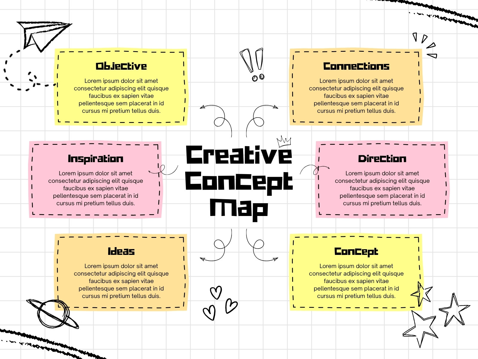 Yellow and Black Modern Creative Concept Map Graph