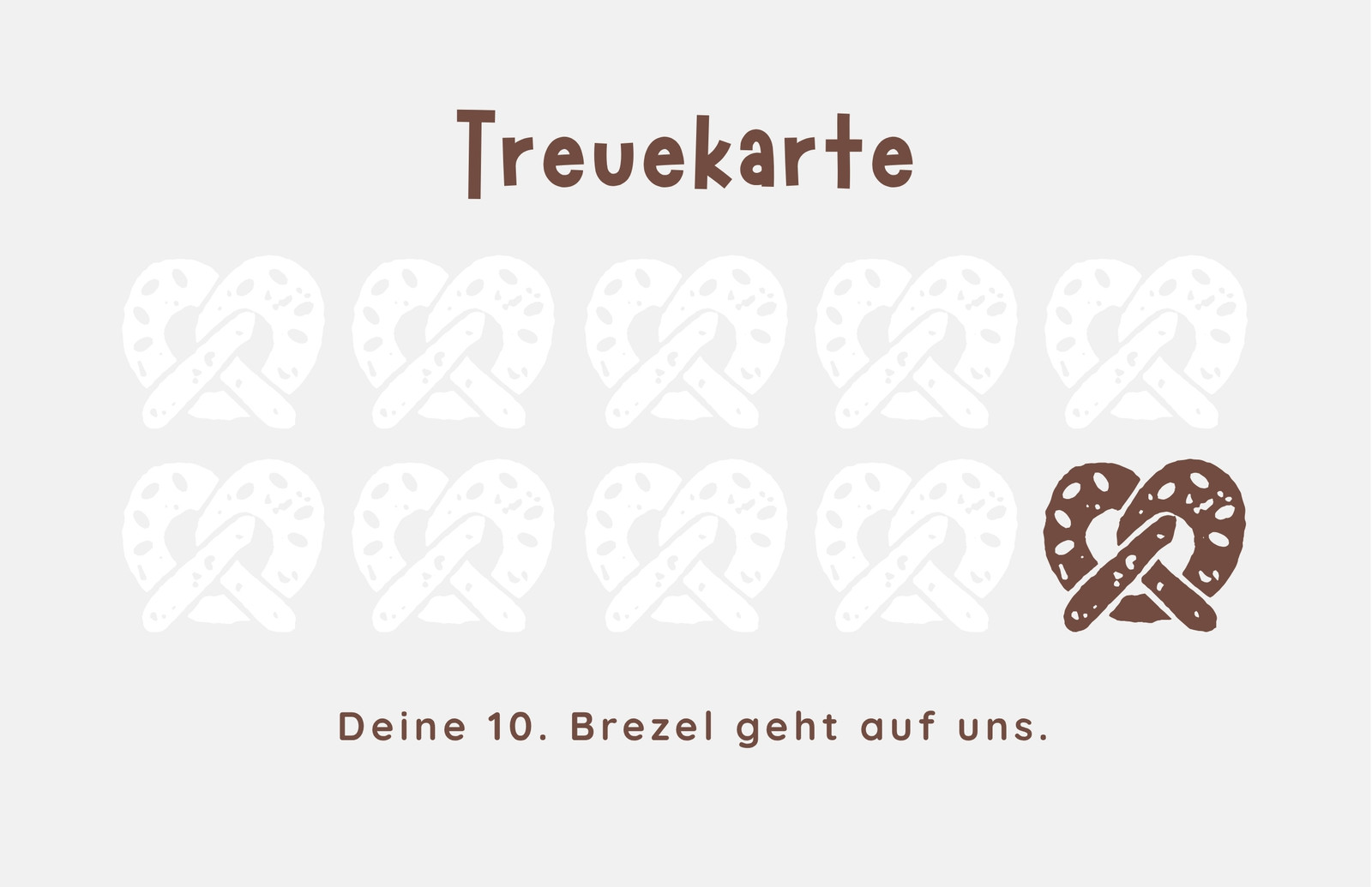 Grau Braun Weiß Verspielt Treuekarte Bäckerei Visitenkarte