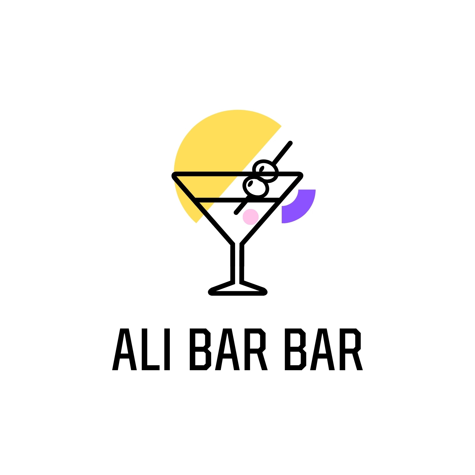 Vàng Đen Và Trắng Tối Giản Bar Logo