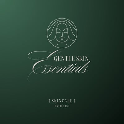 Emerald Green Sophisticated Elegant Skincare Beauty Logo Canva template