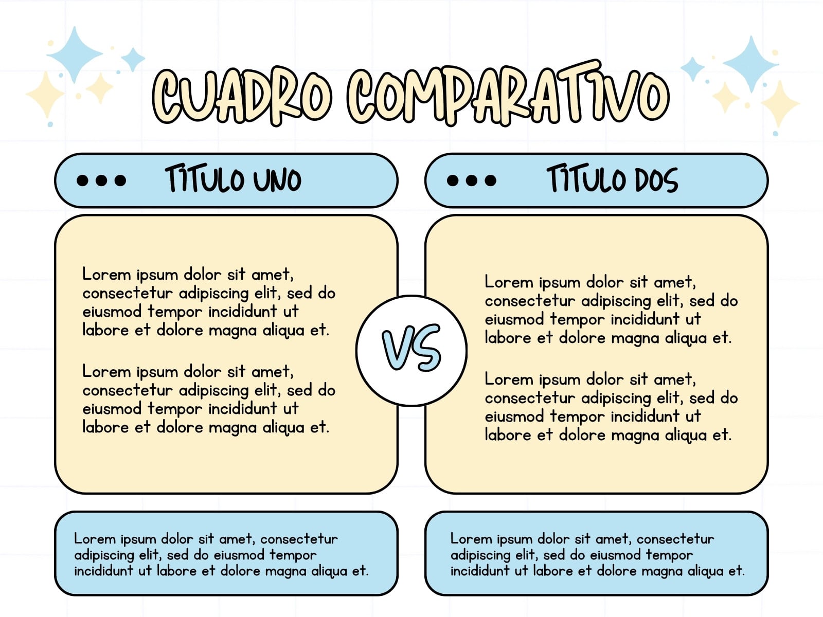 Gráfica Cuadro Comparativo Ilustrado Colorido
