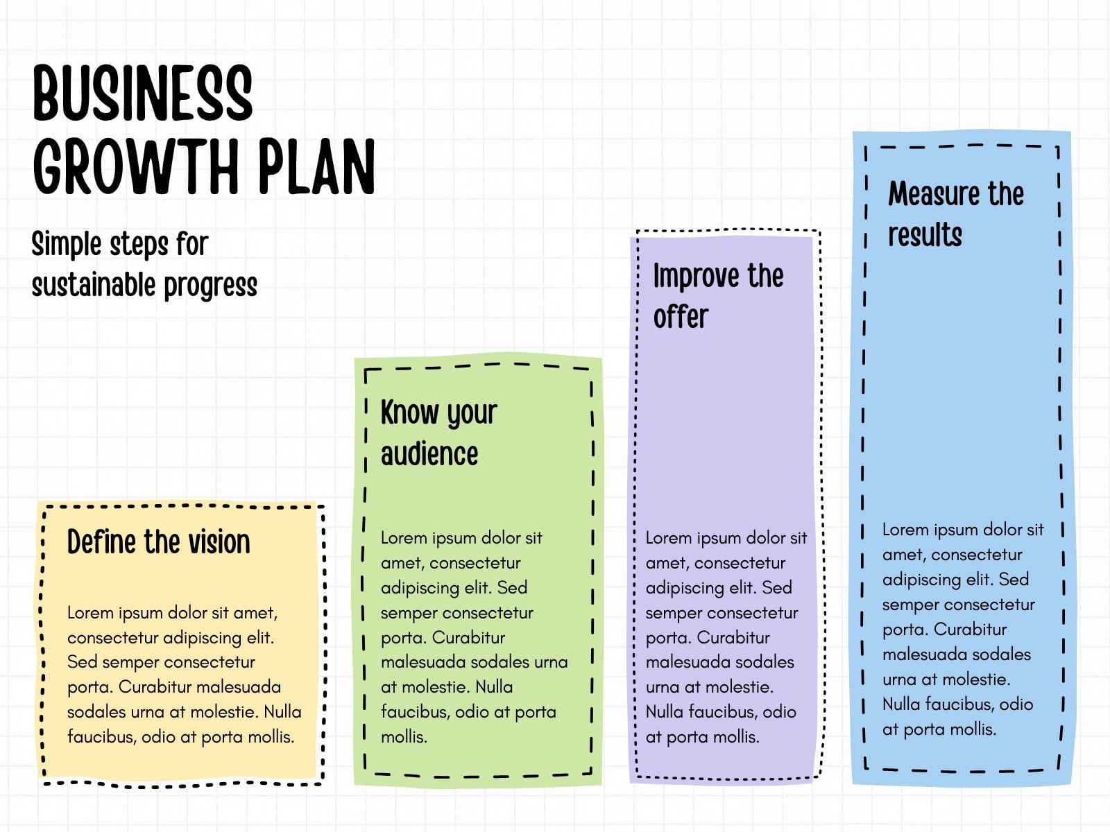 Multicolor pastel Simple Organic Business Growth Plan Graph