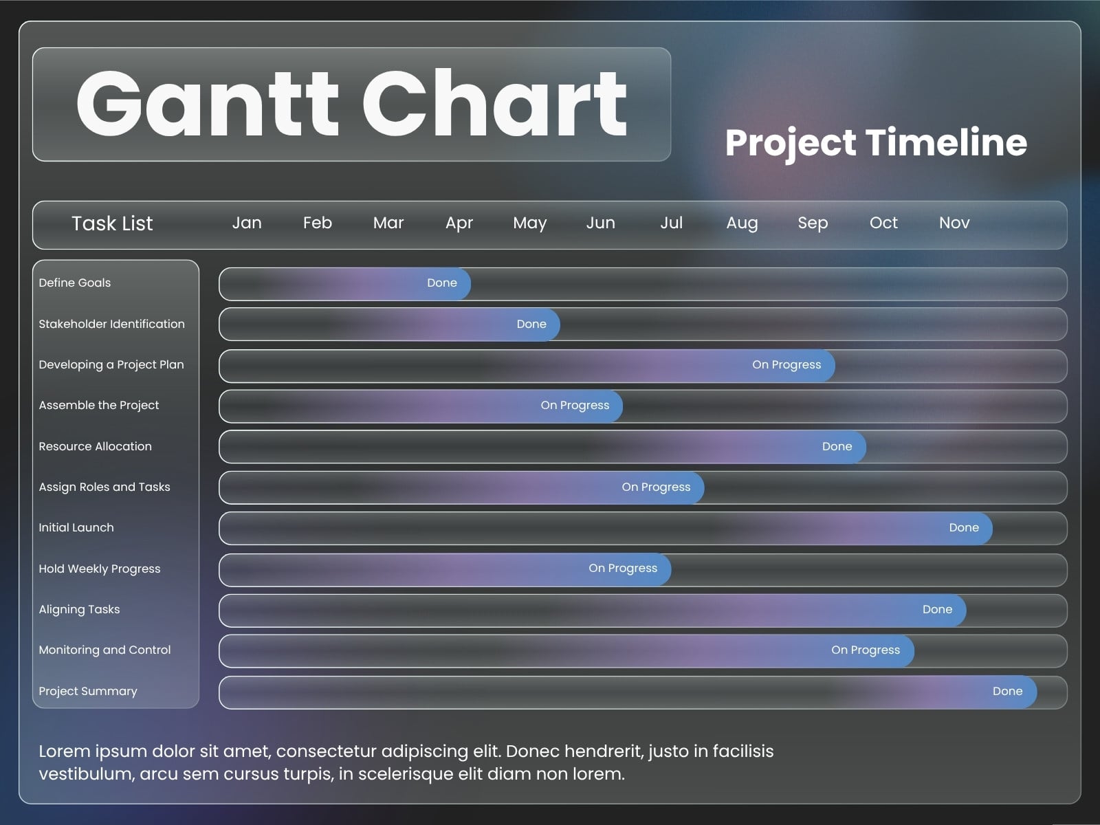 White and Purple Modern Project Timeline Gantt Chart