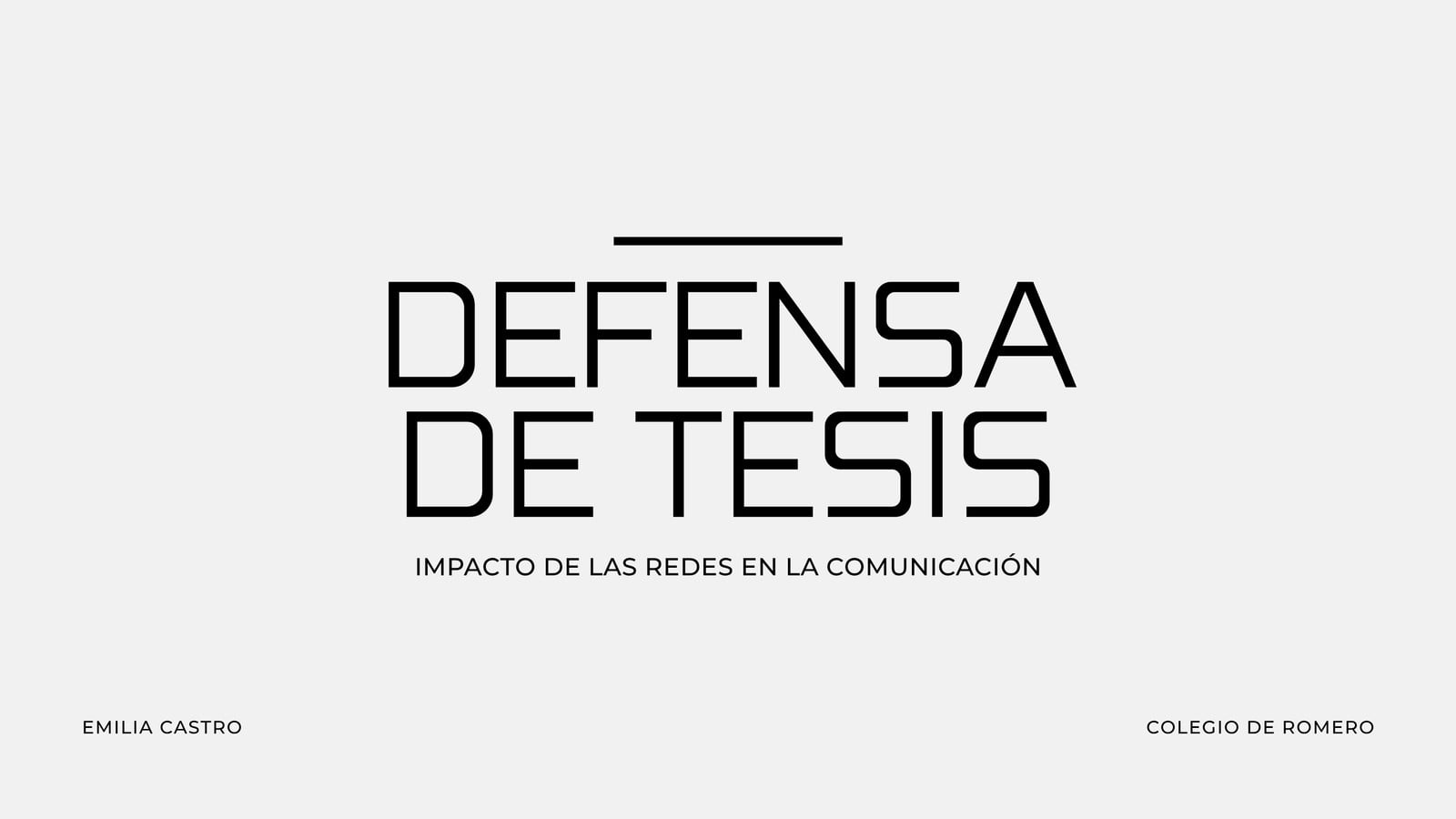 Presentación Defensa de Tesis Minimalista Corporativa Blanco y Negro