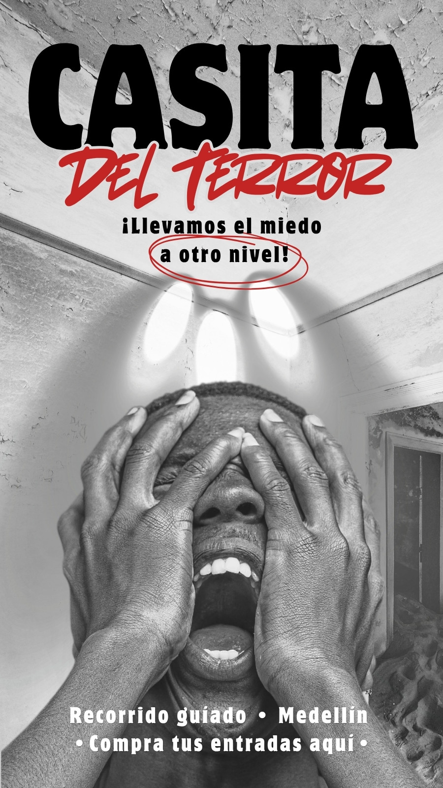 Blanco Negro y Rojo Grunge Casa Terror Recorrido Octubre  Historia de Instagram