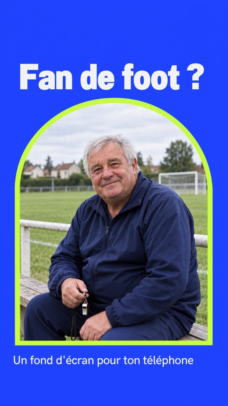 Votre Story pour fan de football en bleu vert et blanc style géométrique