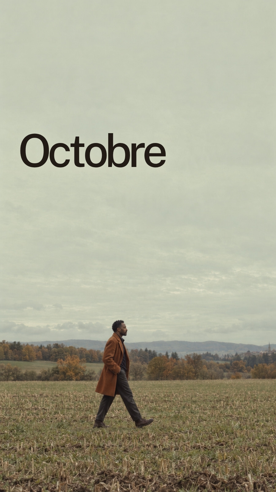 Fond d'écran pour téléphone pour mois d'octobre en gris et marron style éditorial