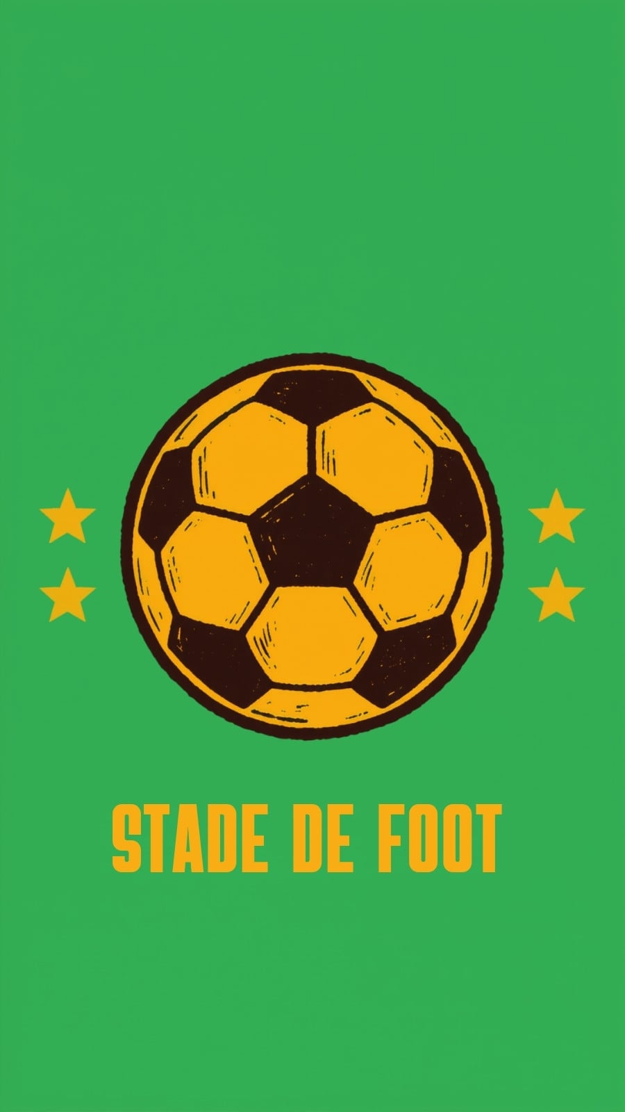 Fond d'écran pour téléphone pour football en vert jaune et noir style rétro