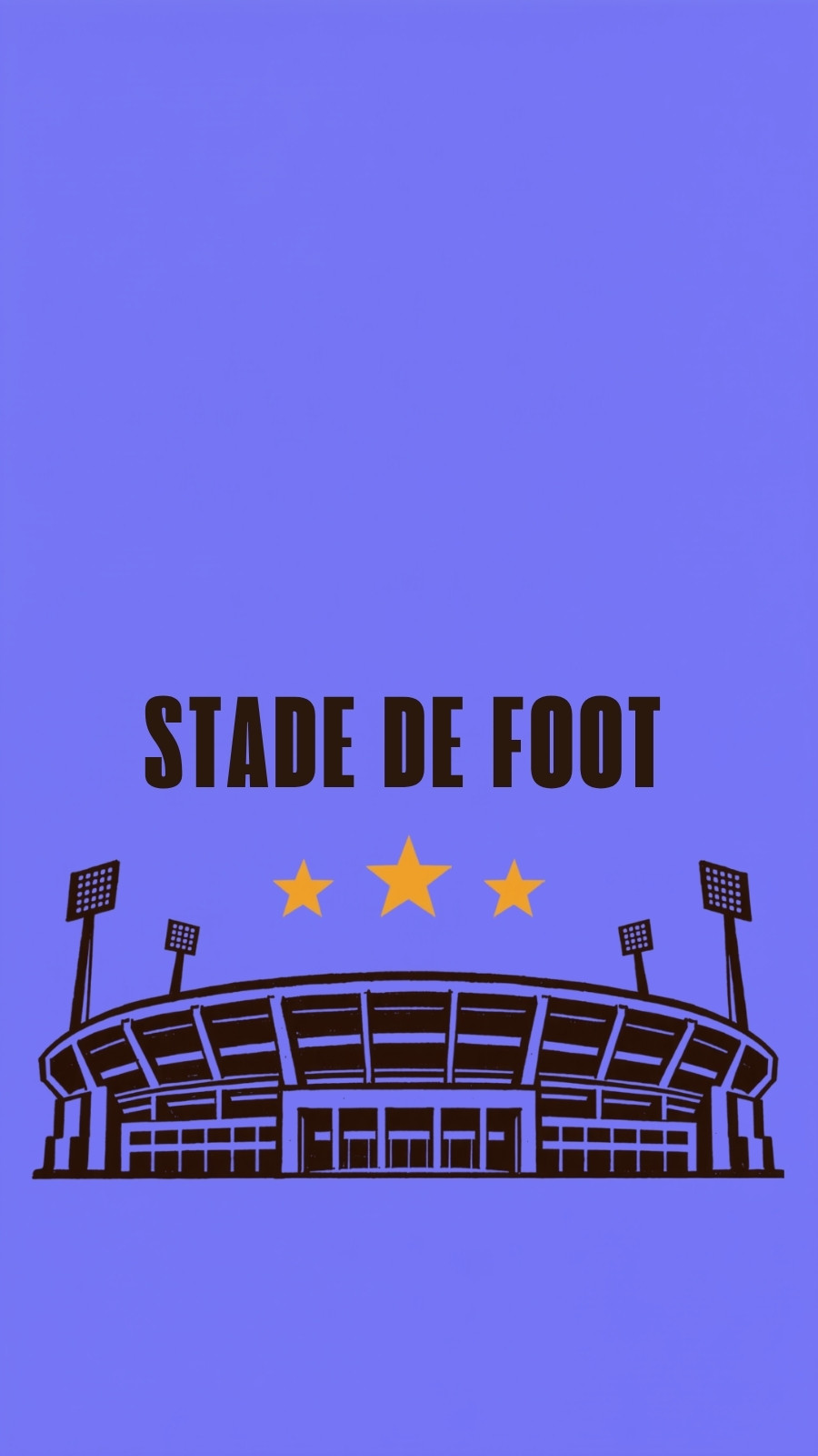 Fond d'écran pour téléphone pour stade de foot en bleu noir et jaune style rétro nostalgique