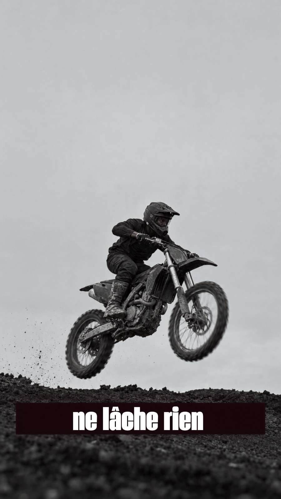 Fond d'écran pour téléphone pour motocross en noir et blanc style moderne