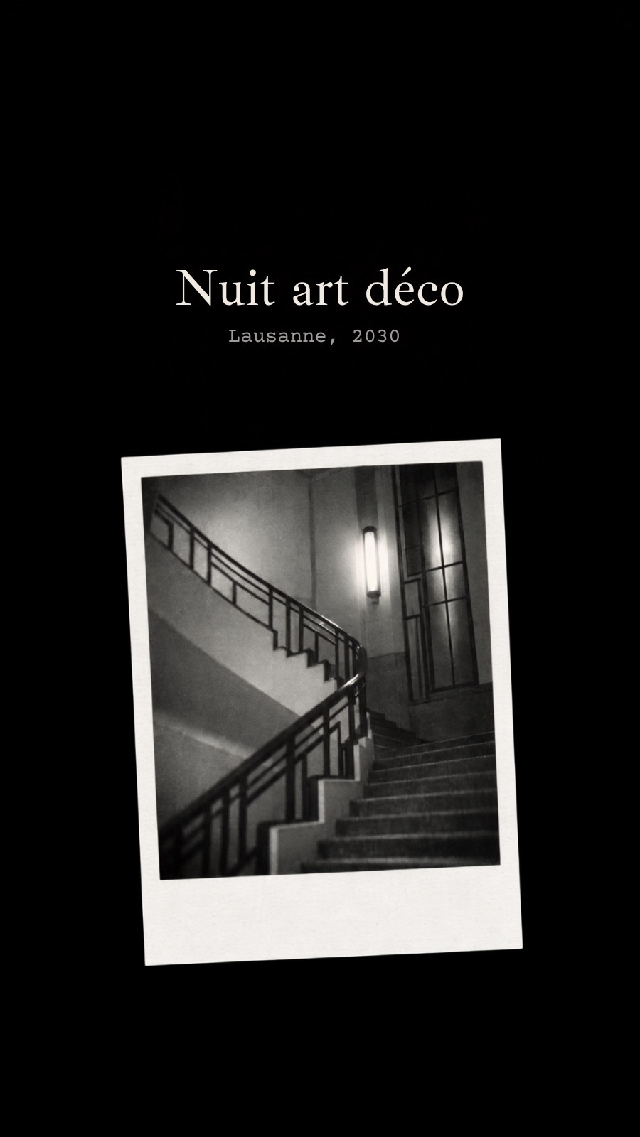 Fond d'écran pour téléphone pour nuit art déco en noir et blanc style collage épuré