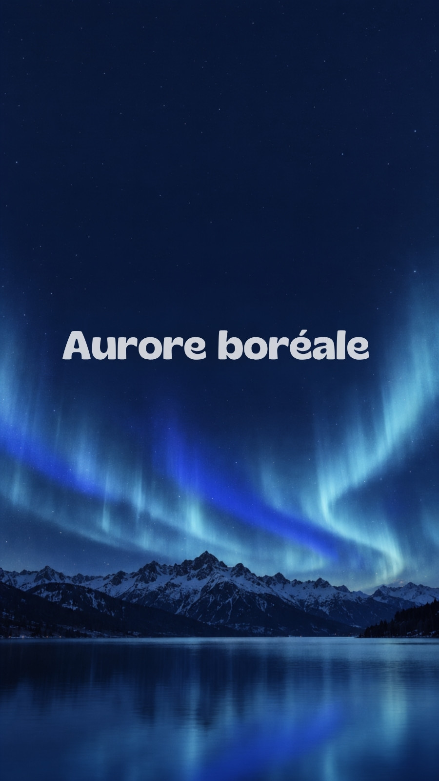 Fond d'écran pour téléphone pour aurore boréale en bleu marine bleu clair et blanc style rétro