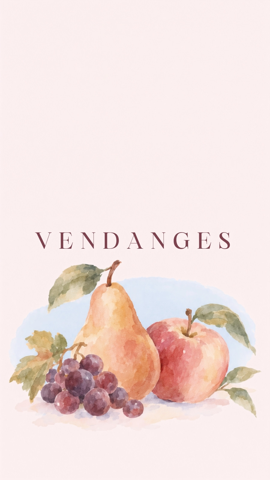 Fond d'écran pour téléphone pour vendanges en rose beige et bordeaux style aquarelle
