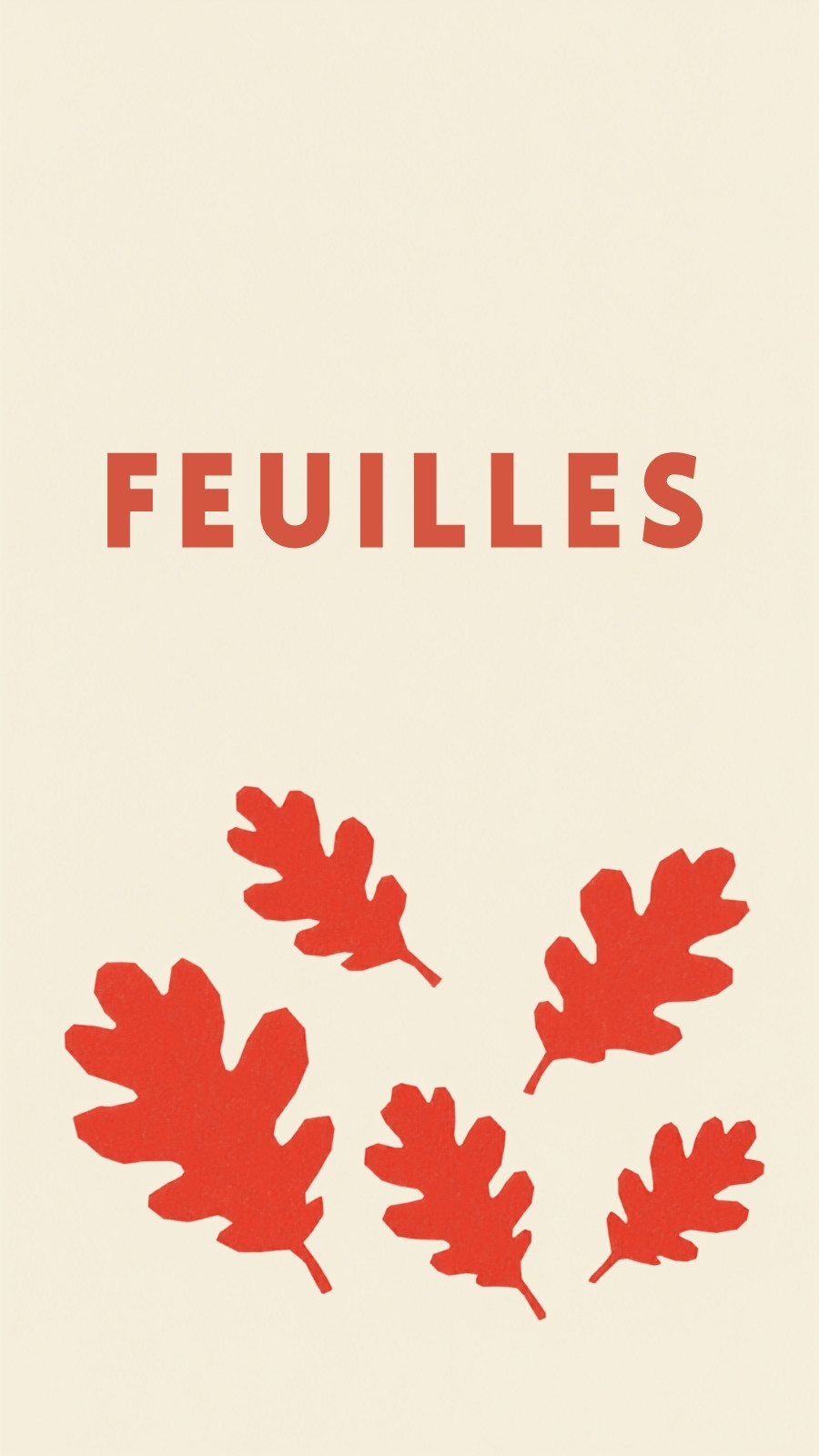 Fond d'écran pour téléphone pour feuilles d'automne en beige et rouge style organique