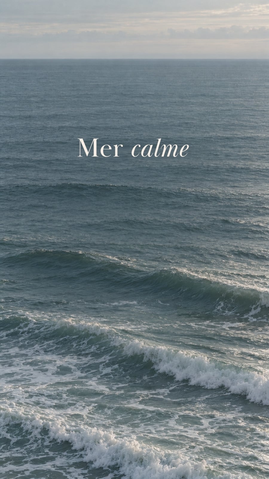 Fond d'écran pour téléphone pour mer calme en bleu et blanc style minimaliste